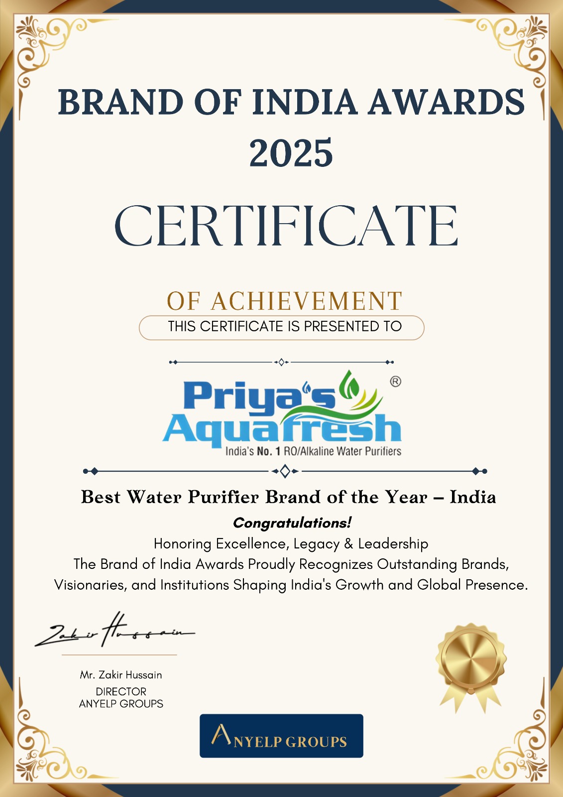 Priya's Aqua Fresh leadership team